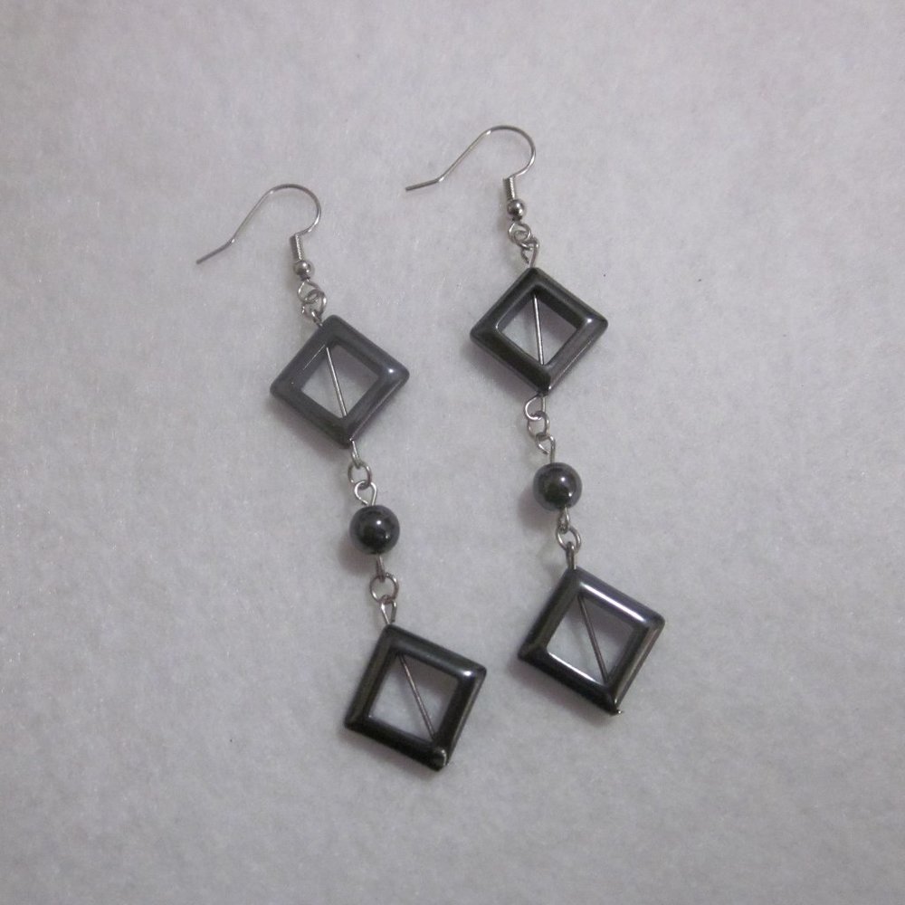 Hematite Dangle Earrings.